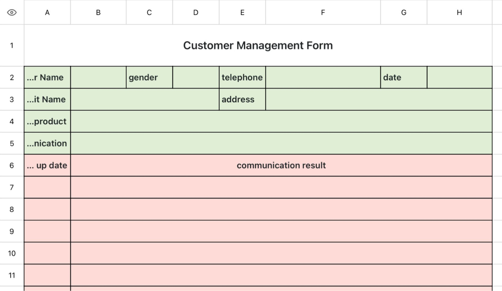Customer Management Form